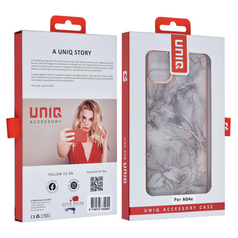 UNIQ Accessory UNIQ Accessory Samsung Galaxy A04e TPU Back Cover hoesje - Marble Grey UNIQ Accessory UNIQ Accessory Samsung Galaxy A04e TPU Back Cover hoesje - Marble Grey