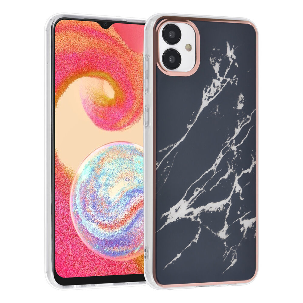 UNIQ Accessory UNIQ Accessory Samsung Galaxy A04e TPU Back Cover hoesje - Marble Black UNIQ Accessory UNIQ Accessory Samsung Galaxy A04e TPU Back Cover hoesje - Marble Black