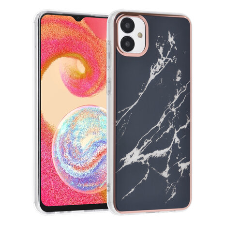 UNIQ Accessory UNIQ Accessory Samsung Galaxy A04e TPU Back Cover hoesje - Marble Black UNIQ Accessory UNIQ Accessory Samsung Galaxy A04e TPU Back Cover hoesje - Marble Black
