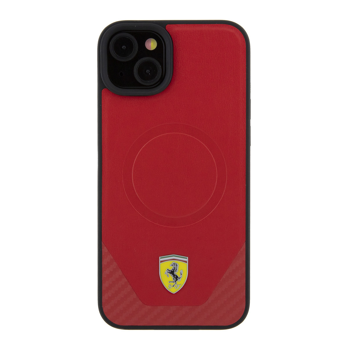 Ferrari Ferrari iPhone 15 & 14 Plus Hardcase hoesje - Magsafe - Carbon - Rood, foto 3 van 6