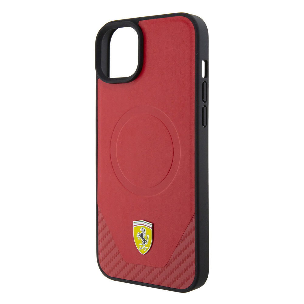 Ferrari Ferrari iPhone 15 & 14 Plus Hardcase-Ruckseite - Magsafe - Carbon - Rot Ferrari Ferrari iPhone 15 & 14 Plus Hardcase-Ruckseite - Magsafe - Carbon - Rot