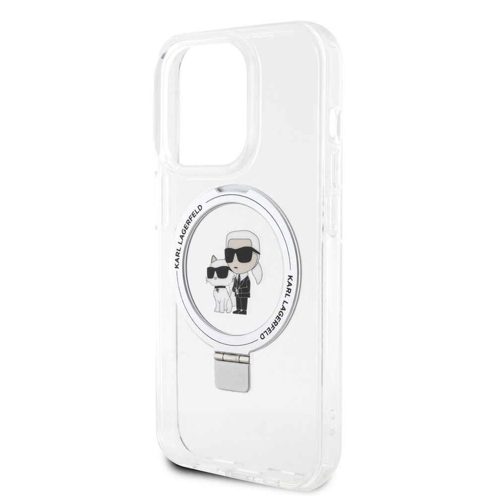 Karl Lagerfeld Karl Lagerfeld Coque arrière en iPhone 15 Pro - Magsafe compatible - Ringstand - K&C - Blanc Karl Lagerfeld Karl Lagerfeld Coque arrière en iPhone 15 Pro - Magsafe compatible - Ringstand - K&C - Blanc
