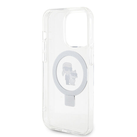 Karl Lagerfeld Karl Lagerfeld Coque arrière en iPhone 15 Pro - Magsafe compatible - Ringstand - K&C - Blanc Karl Lagerfeld Karl Lagerfeld Coque arrière en iPhone 15 Pro - Magsafe compatible - Ringstand - K&C - Blanc