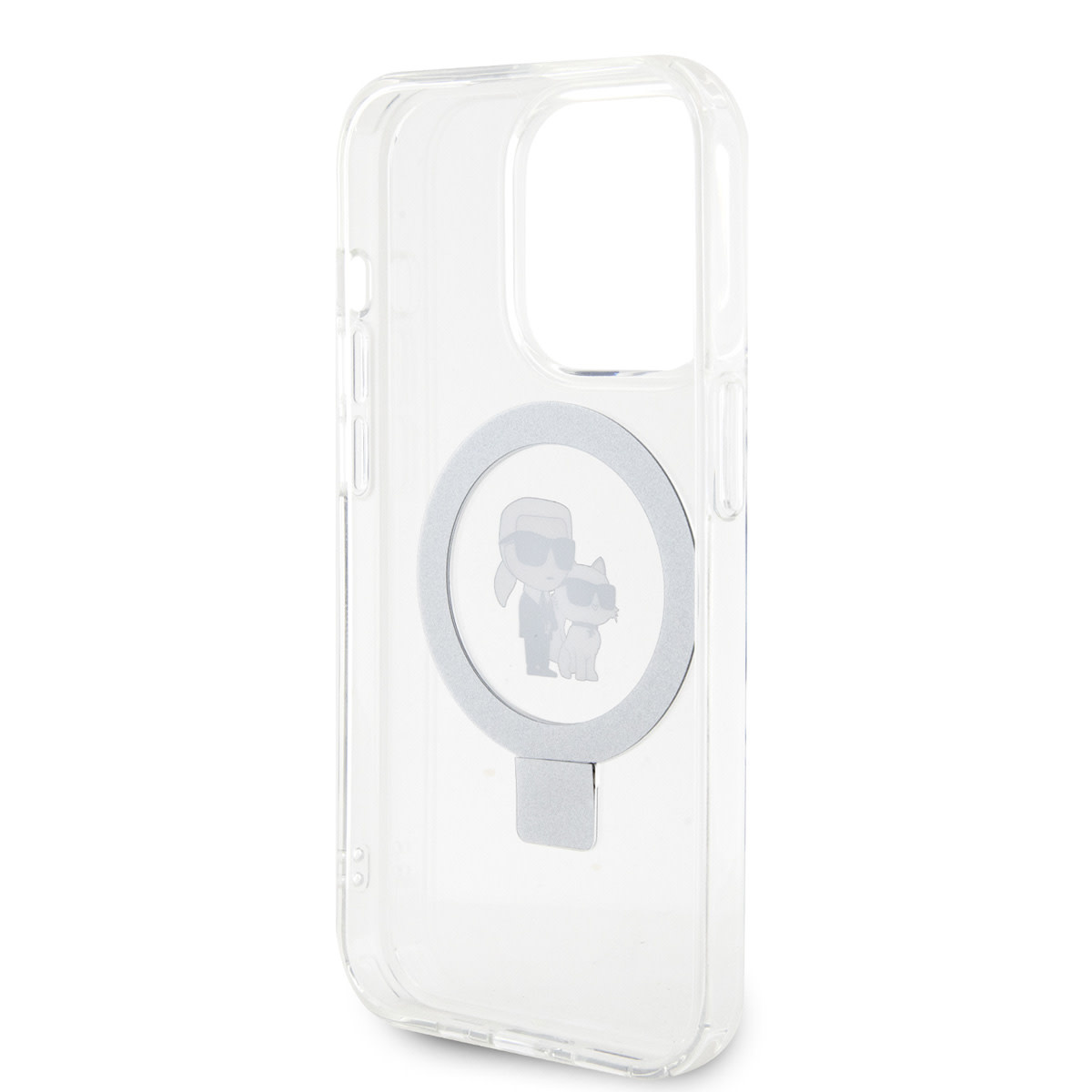 Karl Lagerfeld Karl Lagerfeld iPhone 15 Pro Hardcase hoesje - Magsafe compatible - Ringstand - K&C - Wit, foto 6 van 6