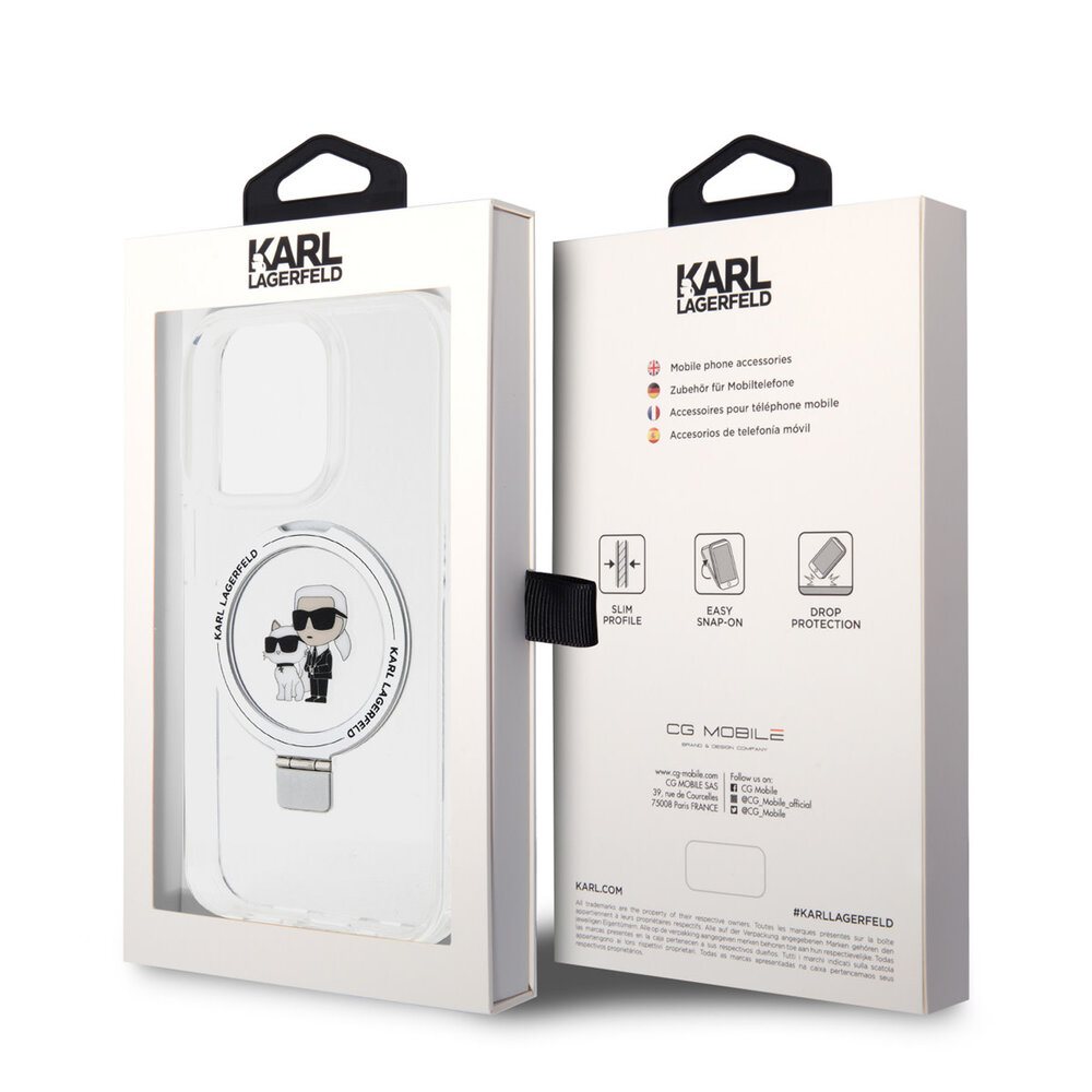 Karl Lagerfeld Karl Lagerfeld Coque arrière en iPhone 15 Pro - Magsafe compatible - Ringstand - K&C - Blanc Karl Lagerfeld Karl Lagerfeld Coque arrière en iPhone 15 Pro - Magsafe compatible - Ringstand - K&C - Blanc