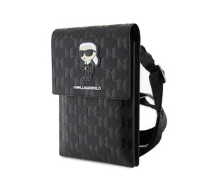 Karl Lagerfeld Karl Lagerfeld Universal phone pouch - Monogram - Ikonik - Zwart Karl Lagerfeld Karl Lagerfeld Universal phone pouch - Monogram - Ikonik - Zwart
