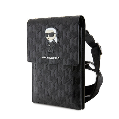Karl Lagerfeld Karl Lagerfeld Universal phone pouch - Monogram - Ikonik - Zwart Karl Lagerfeld Karl Lagerfeld Universal phone pouch - Monogram - Ikonik - Zwart