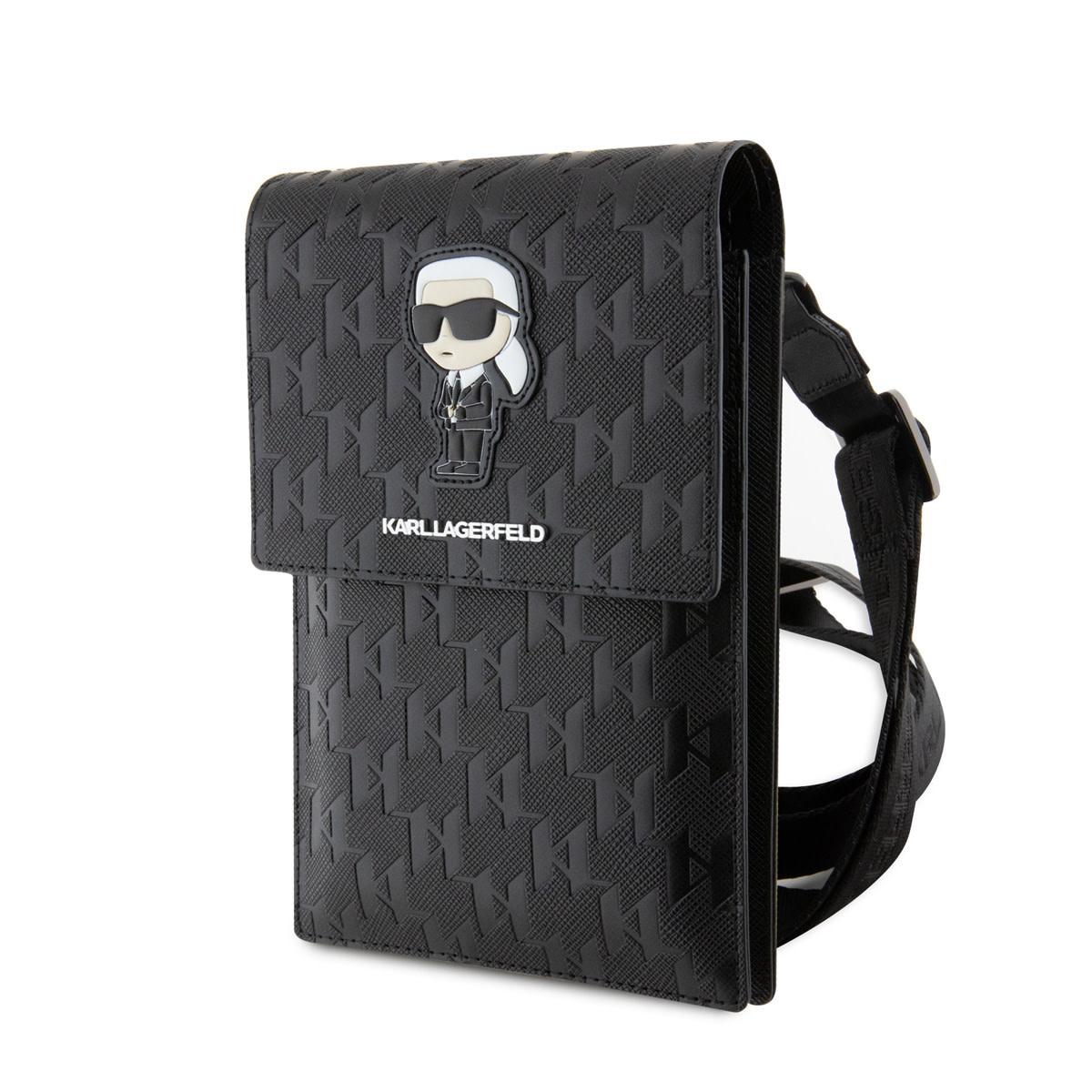 Karl Lagerfeld Karl Lagerfeld Universal phone pouch - Monogram - Ikonik - Zwart