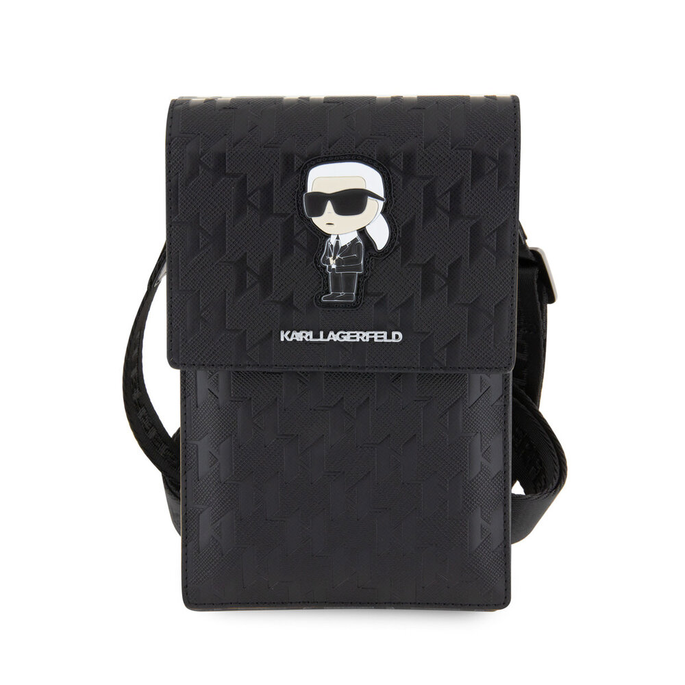 Karl Lagerfeld Karl Lagerfeld Universal phone pouch - Monogram - Ikonik - Zwart Karl Lagerfeld Karl Lagerfeld Universal phone pouch - Monogram - Ikonik - Zwart