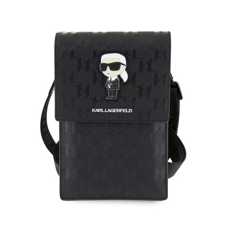 Karl Lagerfeld Karl Lagerfeld Universal phone pouch - Monogram - Ikonik - Zwart Karl Lagerfeld Karl Lagerfeld Universal phone pouch - Monogram - Ikonik - Zwart