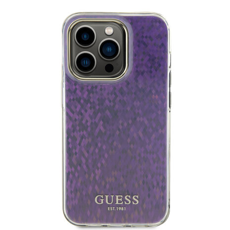 Guess Guess iPhone 15 Pro Hardcase - Faceted Mirror - Disco Pink Guess Guess iPhone 15 Pro Hardcase - Faceted Mirror - Disco Pink