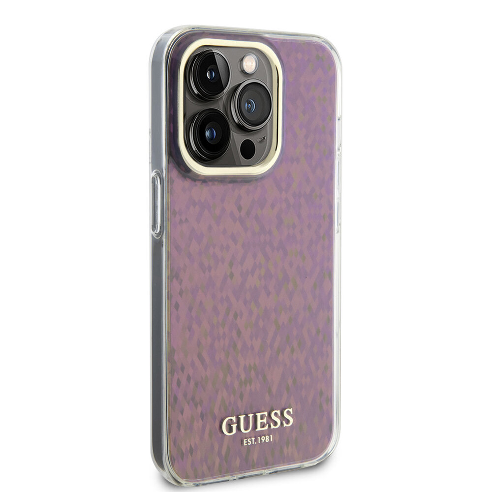 Guess Guess iPhone 15 Pro Hardcase - Faceted Mirror - Disco Pink Guess Guess iPhone 15 Pro Hardcase - Faceted Mirror - Disco Pink