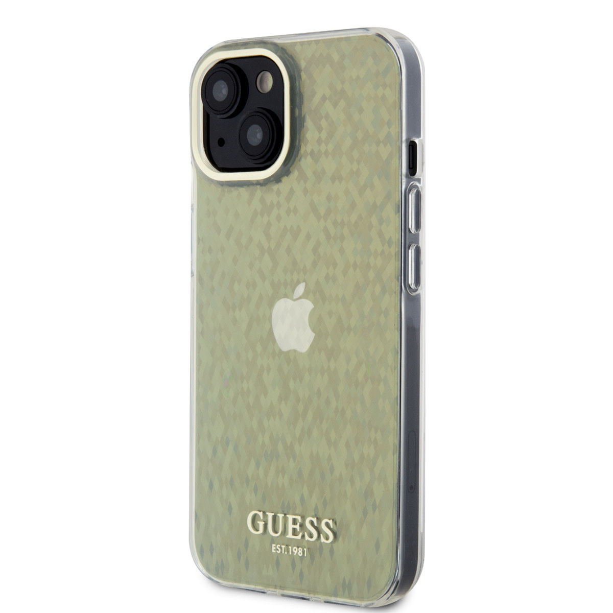 Guess Guess iPhone 15 & 14 Plus Hardcase hoesje - Faceted Mirror - Disco Goud, foto 2 van 6