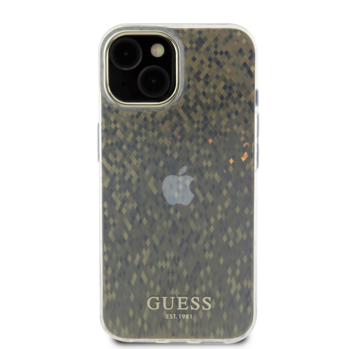 Guess Guess iPhone 15 & 14 Plus Hardcase hoesje - Faceted Mirror - Disco Goud, foto 3 van 6
