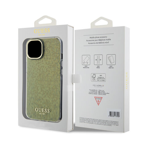 Guess Guess Coque arriere en iPhone 15 & 14 Plus - Faceted Mirror - Disco Or Guess Guess Coque arriere en iPhone 15 & 14 Plus - Faceted Mirror - Disco Or