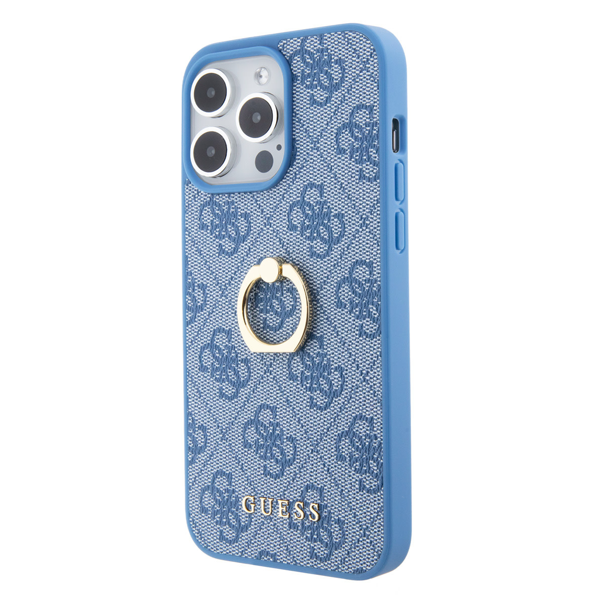 Guess Guess iPhone 15 Pro Hardcase hoesje - 4G - Met Ringhouder - Blauw, foto 2 van 6