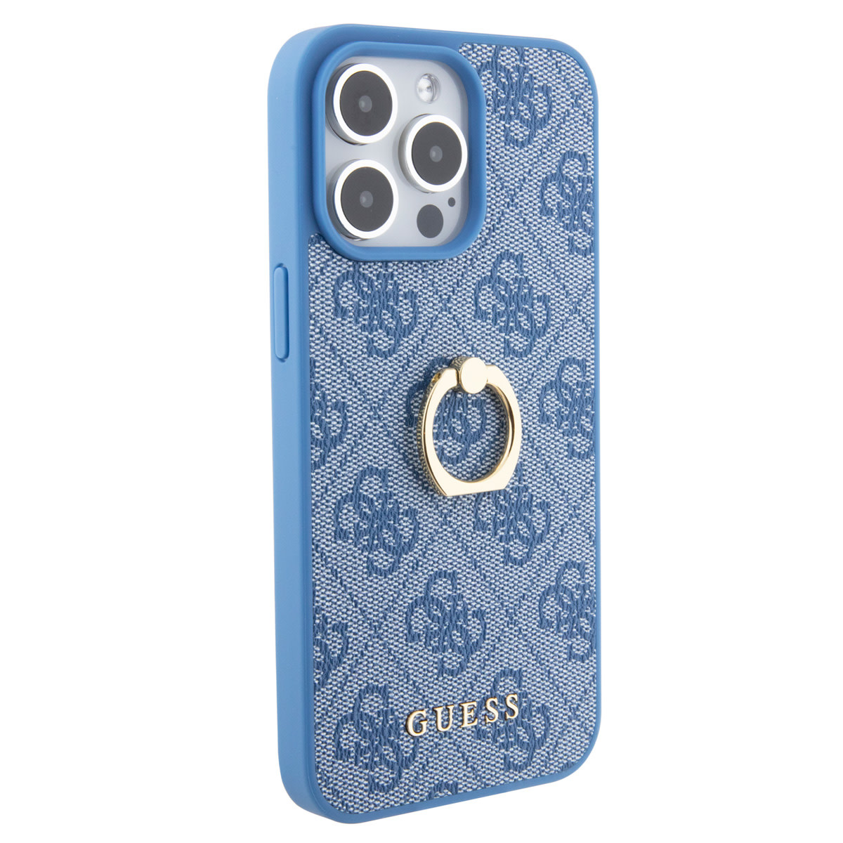Guess Guess iPhone 15 Pro Hardcase hoesje - 4G - Met Ringhouder - Blauw, foto 4 van 6