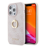 Guess Guess Coque arrière en iPhone 15 Pro - 4G - Avec porte-bague - Rose