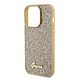 Guess Guess iPhone 15 Pro Hardcase hoesje - Metal Script - Disco Goud Guess Guess iPhone 15 Pro Hardcase hoesje - Metal Script - Disco Goud