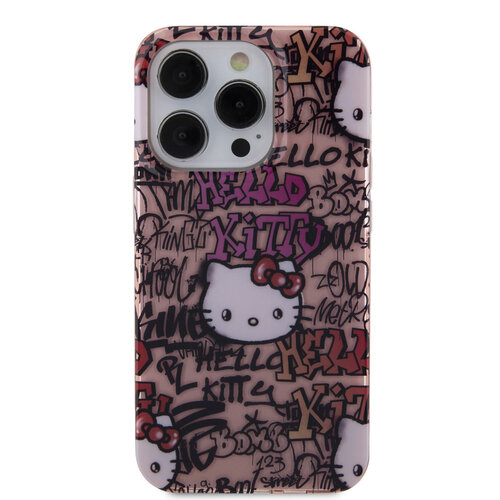 Hello Kitty Hello Kitty iPhone 15 Pro TPU Back Cover - Graffiti Tags - Pink