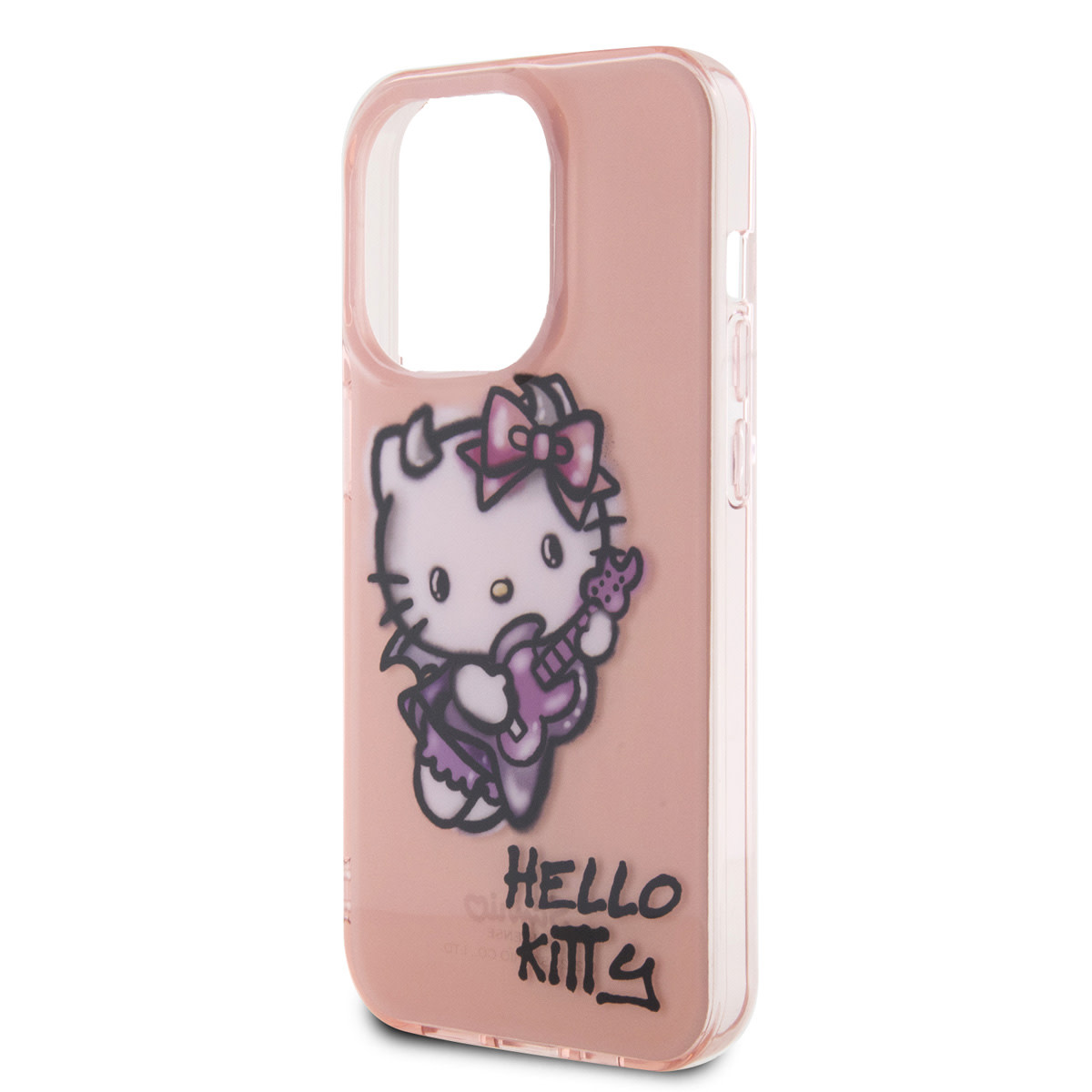 Hello Kitty Hello Kitty iPhone 15 Pro TPU Back Cover hoesje - Graffiti Guitar - Roze, foto 5 van 6