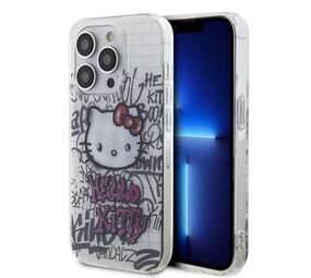 Hello Kitty Hello Kitty Coque arrière en iPhone 14 Pro - Graffiti Kitty on bricks - Blanc Hello Kitty Hello Kitty Coque arrière en iPhone 14 Pro - Graffiti Kitty on bricks - Blanc