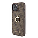 Guess Guess iPhone 15 Hardcase - 4G - With Ring Holder - Brown