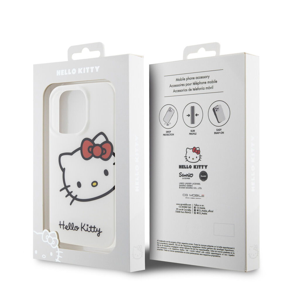 Hello Kitty Hello Kitty iPhone 15 Pro TPU Back Cover - Kitty Head - White Hello Kitty Hello Kitty iPhone 15 Pro TPU Back Cover - Kitty Head - White