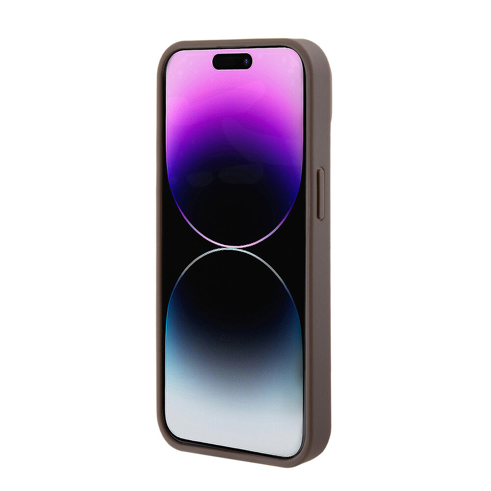 Guess Guess iPhone 15 Hardcase - 4G - With Ring Holder - Brown