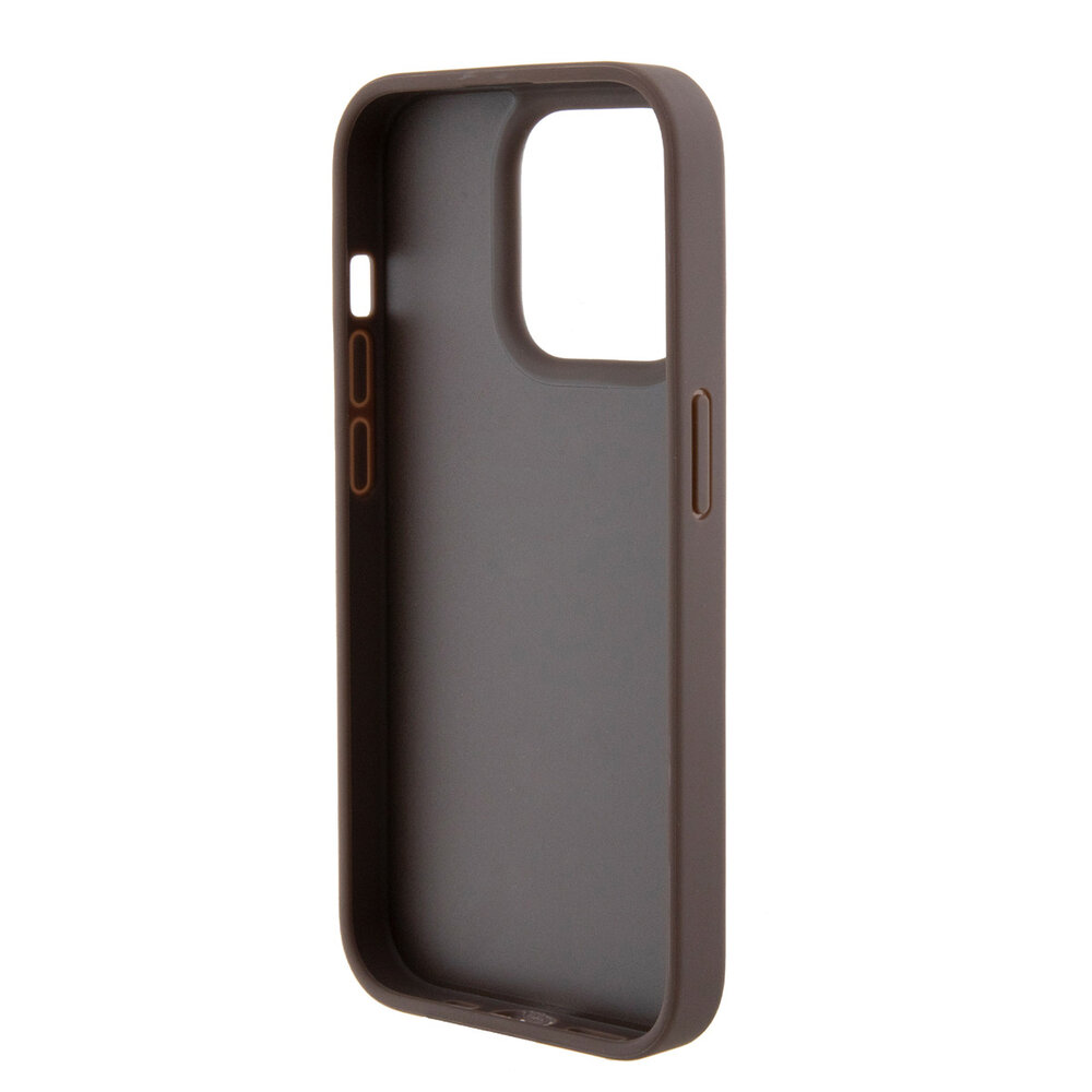 Guess Guess iPhone 15 Pro Hardcase hoesje - 4G - Met Ringhouder - Bruin Guess Guess iPhone 15 Pro Hardcase hoesje - 4G - Met Ringhouder - Bruin