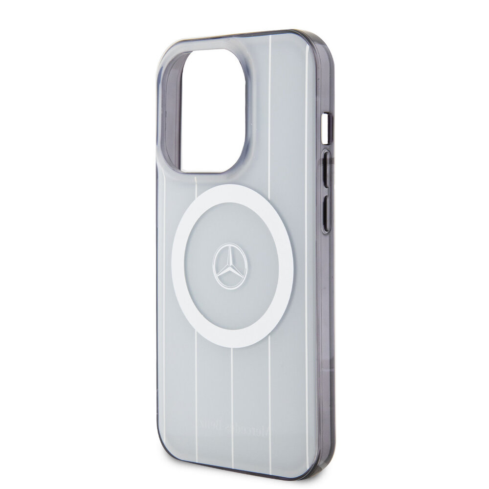 Mercedes-Benz Mercedes-Benz iPhone 15 Pro Hardcase hoesje - Double Layer Magsafe Case - Crossed Lines - Wit Mercedes-Benz Mercedes-Benz iPhone 15 Pro Hardcase hoesje - Double Layer Magsafe Case - Crossed Lines - Wit
