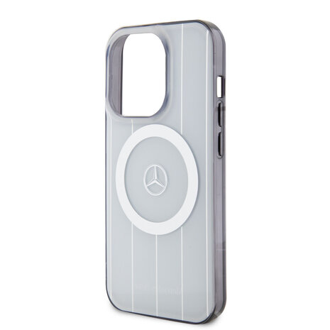 Mercedes-Benz Mercedes-Benz iPhone 15 Pro Hardcase hoesje - Double Layer Magsafe Case - Crossed Lines - Wit Mercedes-Benz Mercedes-Benz iPhone 15 Pro Hardcase hoesje - Double Layer Magsafe Case - Crossed Lines - Wit