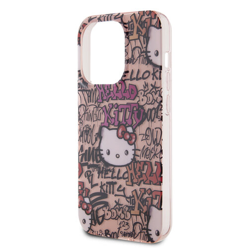 Hello Kitty Hello Kitty iPhone 15 Pro TPU Back Cover - Graffiti Tags - Pink