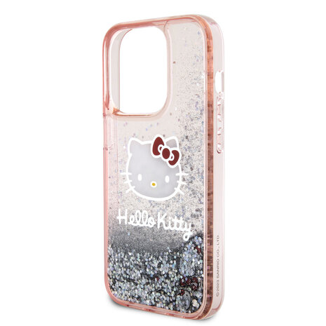 Hello Kitty Hello Kitty Coque arrière en iPhone 15 Pro - Liquid Glitter - Kitty Head Charms - Rose Hello Kitty Hello Kitty Coque arrière en iPhone 15 Pro - Liquid Glitter - Kitty Head Charms - Rose