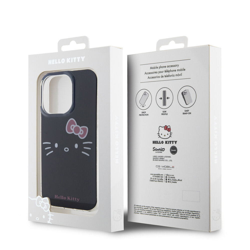 Hello Kitty Hello Kitty Coque arrière en iPhone 14 Pro - Kitty Face - Noir