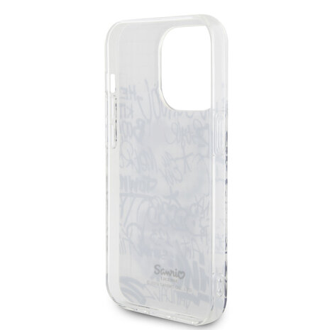 Hello Kitty Hello Kitty iPhone 15 Pro TPU Back Cover - Graffiti Kitty on bricks - White Hello Kitty Hello Kitty iPhone 15 Pro TPU Back Cover - Graffiti Kitty on bricks - White