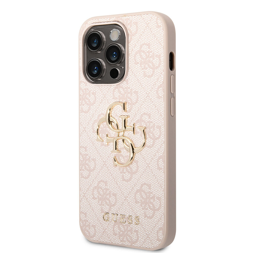 Guess Guess iPhone 15 Pro Max Hardcase hoesje - 4G - Big Metal Logo - Roze Guess Guess iPhone 15 Pro Max Hardcase hoesje - 4G - Big Metal Logo - Roze