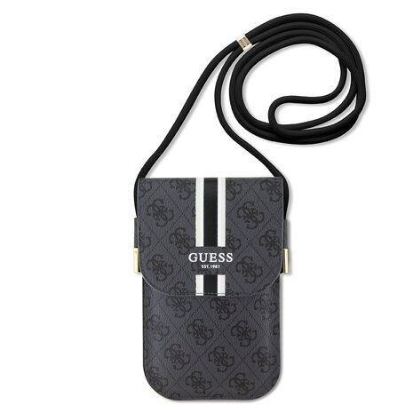 Guess Guess PU Leather Phone bag - Wallet bag - 4G Stripes - Black Guess Guess PU Leather Phone bag - Wallet bag - 4G Stripes - Black