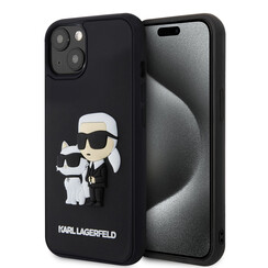 Karl Lagerfeld iPhone 15 & 14 Plus TPU Back Cover hoesje - 3D Rubber - NFT K&C - Zwart