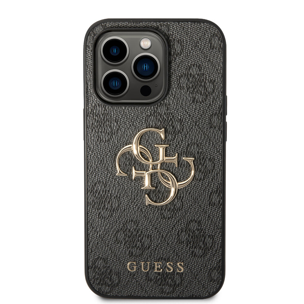 Guess Guess iPhone 15 Pro Max Hardcase hoesje - 4G - Big Metal Logo - Grijs Guess Guess iPhone 15 Pro Max Hardcase hoesje - 4G - Big Metal Logo - Grijs