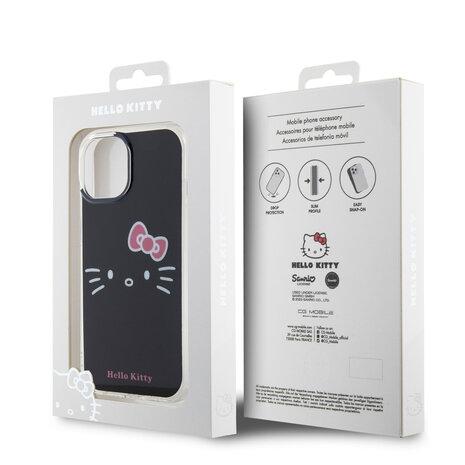 Hello Kitty Hello Kitty iPhone 15 Silikonhülle - Kitty Face - Schwarz Hello Kitty Hello Kitty iPhone 15 Silikonhülle - Kitty Face - Schwarz