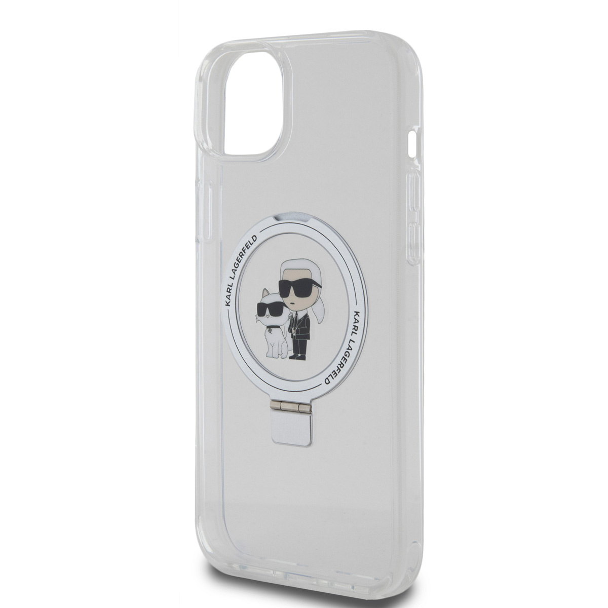 Karl Lagerfeld Karl Lagerfeld iPhone 15 & 14 Plus Hardcase hoesje - Magsafe compatible - Ringstand - K&C - Wit, foto 5 van 6