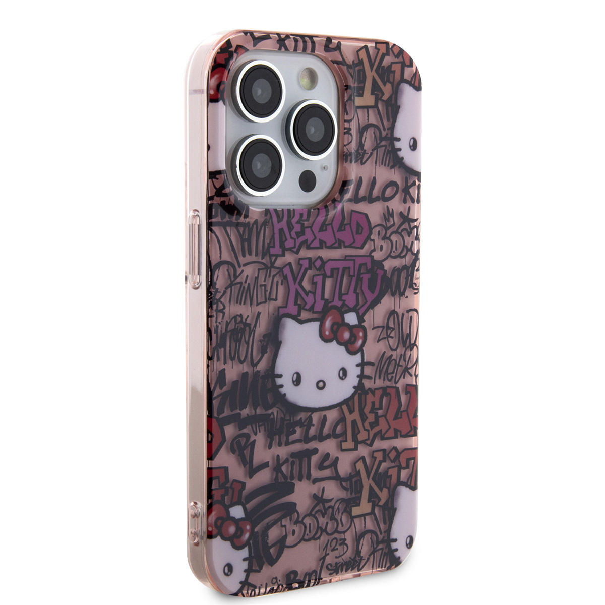 Hello Kitty Hello Kitty iPhone 14 Pro Max TPU Back Cover hoesje - Graffiti Tags - Roze, foto 4 van 6