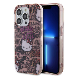 Hello Kitty iPhone 15 Pro Max TPU Back Cover - Graffiti Tags - Pink