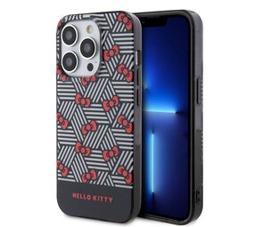 Hello Kitty Hello Kitty Coque arrière en iPhone 15 Pro Max - Bow Pattern - Stripes - Noir Hello Kitty Hello Kitty Coque arrière en iPhone 15 Pro Max - Bow Pattern - Stripes - Noir