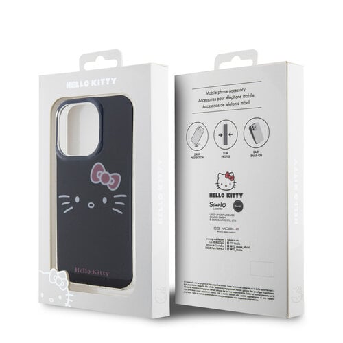 Hello Kitty Hello Kitty iPhone 15 Pro Max Silikonhülle - Kitty Face - Schwarz