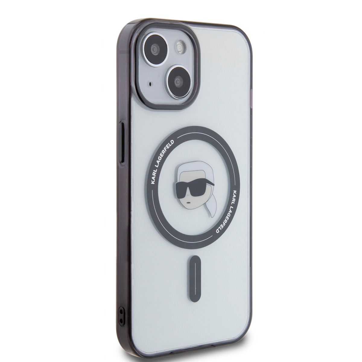 Karl Lagerfeld Karl Lagerfeld iPhone 15 & 14 Plus Hardcase hoesje - Magsafe compatible - Karl's Head - Transparant, foto 4 van 6