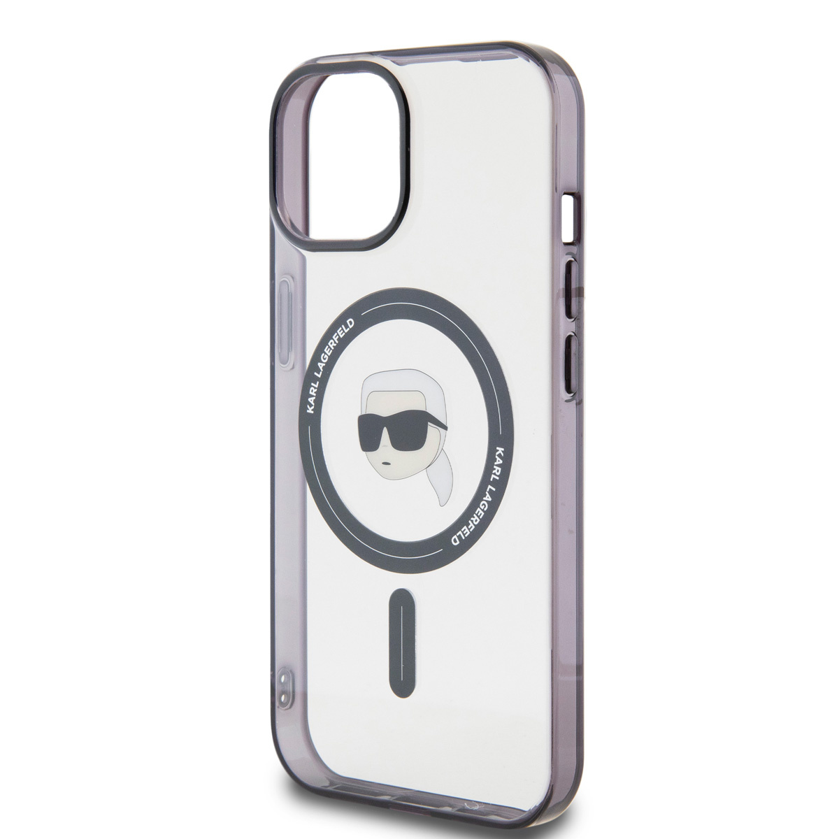Karl Lagerfeld Karl Lagerfeld iPhone 15 & 14 Plus Hardcase hoesje - Magsafe compatible - Karl's Head - Transparant, foto 5 van 6