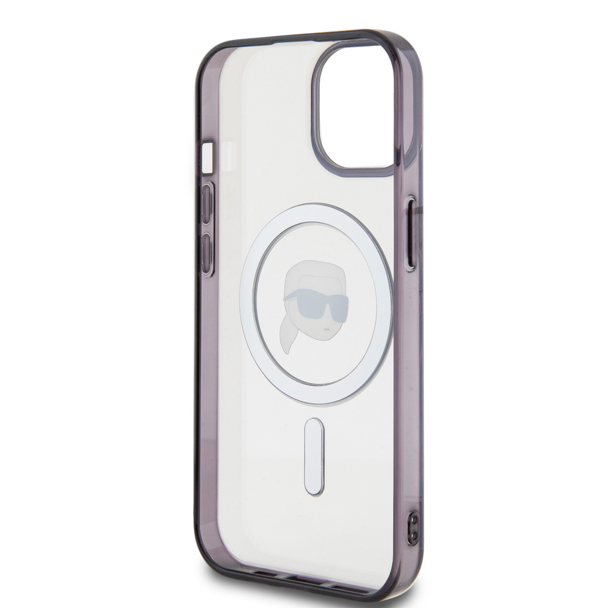Karl Lagerfeld Karl Lagerfeld iPhone 15 & 14 Plus Hardcase hoesje - Magsafe compatible - Karl's Head - Transparant, foto 6 van 6