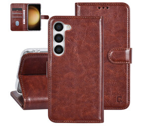 UNIQ Accessory UNIQ Accessory Galaxy S23 Book Case hoesje - Pasjeshouder voor 3 pasjes - Hanger - Bruin UNIQ Accessory UNIQ Accessory Galaxy S23 Book Case hoesje - Pasjeshouder voor 3 pasjes - Hanger - Bruin